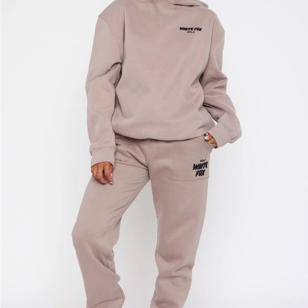 White Fox Boutique Dusty Mauve Logo Hoodie & Joggers Set